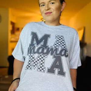 Checkered Mama Tee