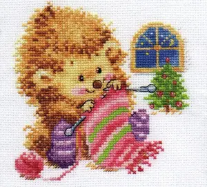 I won't tell for whom I knit! 0-120 Counted Cross-Stitch Kit