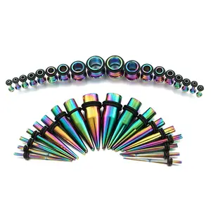 OIDEA Ear Stretching Kit 36PCS 14G-00G 316L Surgical Steel Tapers Tunnels Plugs Body Piercing Jewelry Gauges Set Unisex