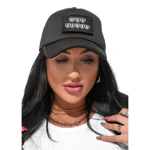 WHO CARES GRAPHIC TRUCKER HAT