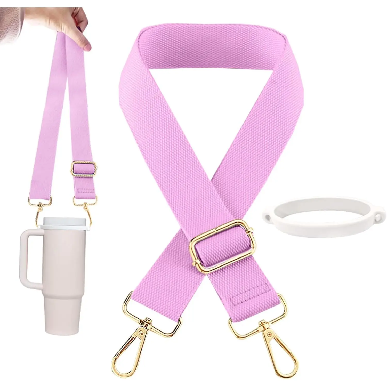 Water Bottle Holder with Strap for 40oz 30oz Tumbler with Handle, Adjustable Strap for Tumbler Accessories