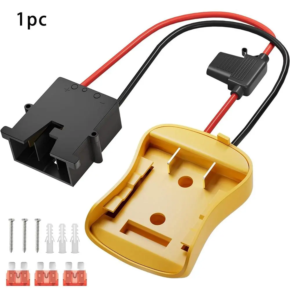 RunGalvanyx DEWALT 20V Lithium Battery Adapter Kit, 12AWG Wire, Fuse, Standard Interfaces, Extensive Compatibility for DIY Projects, RC Cars, Robotics Platforms, None