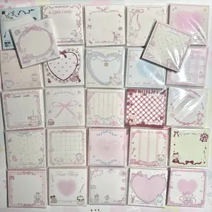 Kawaii Stationery Pink Cotton Lace Memo Pad - 50 sheets, 1 unit