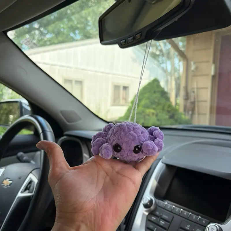 Crocheted Car Hanger Spider Plushie