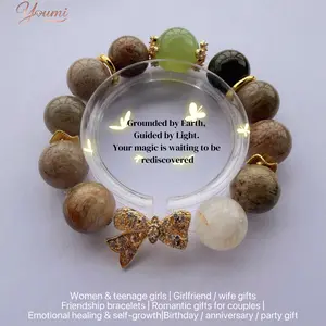 Premium Energy Bracelet for Women - 4A+ Natural Xiuyan Jade & Layered Phantom Quartz Healing Jewelry - Whimsical Bow Accessory - Perfect Romantic Gift for Wife, Versatile Fashion Jewelry Gift for Birthdays   lovemoji   bazo