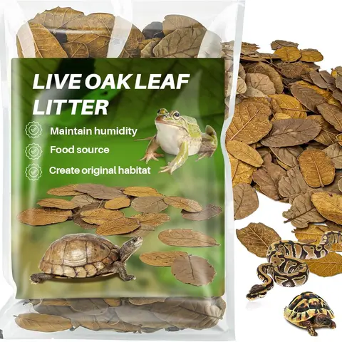 Dry Oak Leaf Litter for Reptiles – 5 oz Whole Natural Oak Leaves Substrate for Isopods & Bioactive Terrarium Forest Floor Habitat, Premium Enclosure Bedding