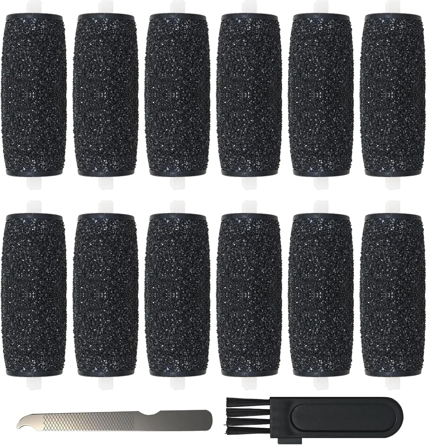 12 count Replacement Rollers  Refills Compatible with Amope Pedi- Pro Electric Callus Remover Foot File - Extra Coarse
