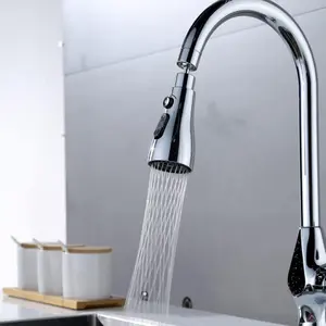 Three-Position Rotating Kitchen Faucet Connector, High Pressure Anti-Splash Design, Easy Install Plastic Accessory, Modern Aesthetic Style, Splash Proof Faucet