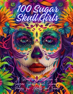 100 Sugar Skull Girls A Stunning Collection of Sugar Skull Girl Coloring Pages for Adults and Teens: Intricate and Beautiful Calavera Designs for Stress Relief, Creativity, and Relaxation Paperback
