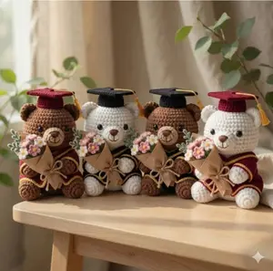 Graduation Bear Crochet Plush, Handmade Amigurumi Graduation Teddy Bear, Class of 2025 Graduate Gift, Senior Graduation Keepsake, College Graduation Gift, Custom Graduation Bear