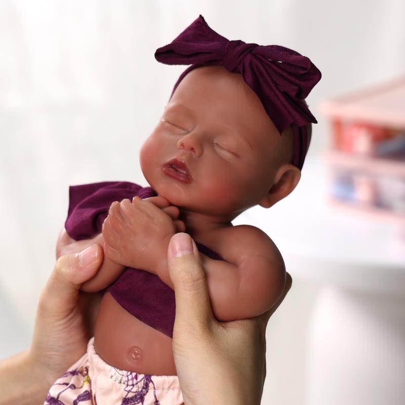 BABESIDE Lifelike Realistic Silicone skin tone Baby Doll Girl 12/16 Inch Reborn Doll with Painted Hair Perfect Companion for Children Parents & Collectors