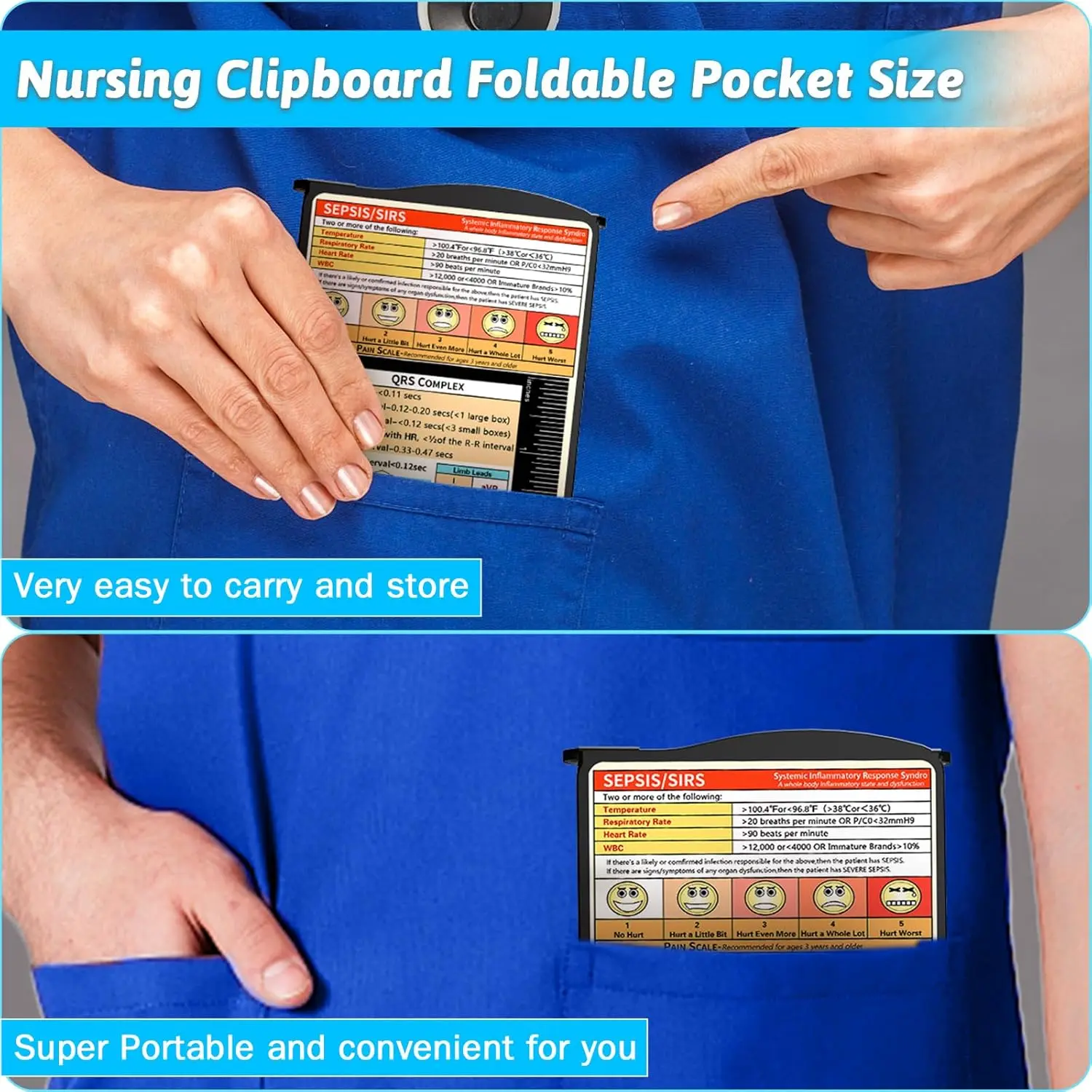 Nursing Clipboard Foldable Clipboard Medical Black