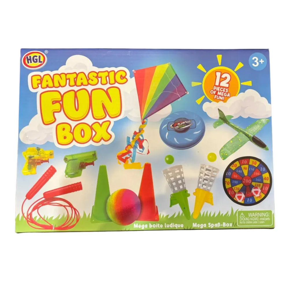 One for Fun Fantastic Fun Box, 12-Piece Kids Outdoor Games & Activity Set