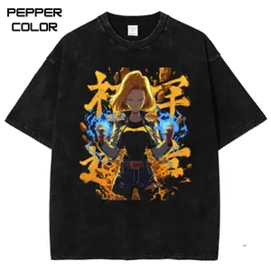 Android 18 Golden Energy Art Graphic T-Shirt, DBZ Anime Shirt, Anime Manga shirt, Unisex Streetwear Tee, cotton crewneck shirt, Trending, All Size, Gift for Anime Lovers