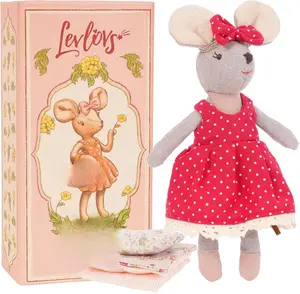 LEVLOVS Mouse in a Box Mouse Rose in a Gift Box with The Bedding Easter Gift