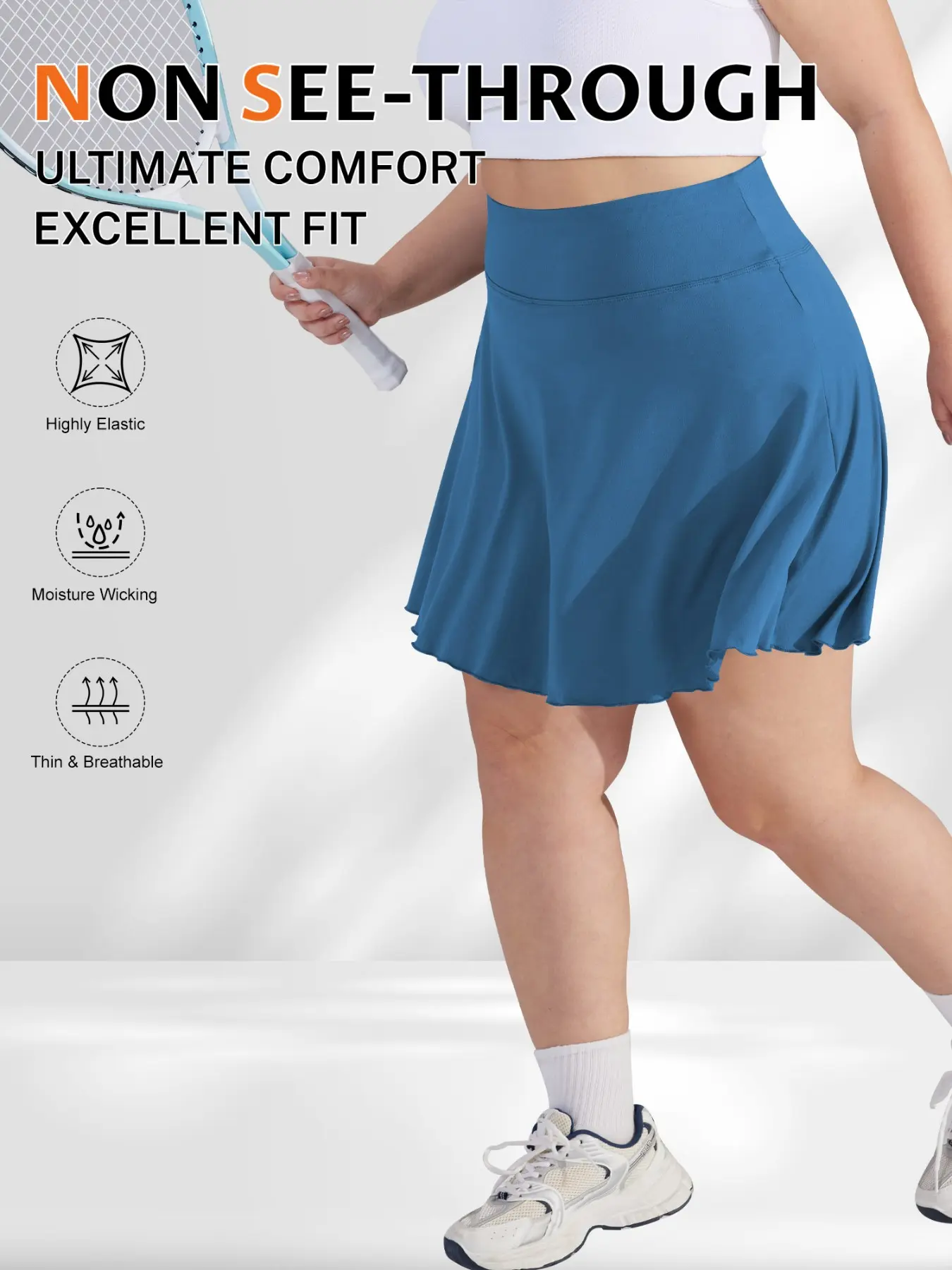 High-Waisted Side Pocket Sport Skirt Pants, Fake Two-Piece Anti-Exposure High Elasticity, Waist Cinch Butt Lift, Multiple Colors Available, Stretch Skirt, Active Skirts, Skort, Skort with Pockets, Tennis Skorts, Sports Skorts