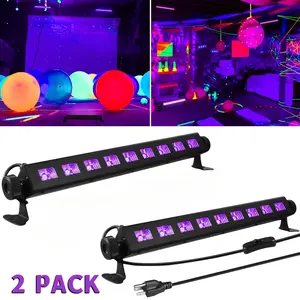 40W Black LED Light Bar for Glow Party, Blacklight with Plug &Switch, Each Light Up 484 Sq.ft Area, Glow Light for for Fluorescent Tapestry Poster Body Paint Glow Party, UV Strip Lights for Cabinet,Halloween,Fluorescent Body Paint, Stage
