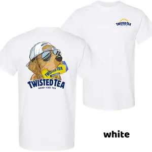 Men's Twisted Tea Hound Dog T-Shirt – Double-sided printed beer pattern T-shirt, round neck, short sleeves, casual streetwear, trendy T-shirt, unisex