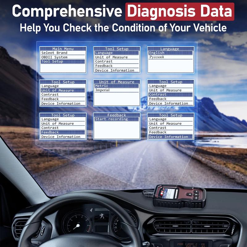 ANCEL JP700 Japanese Car Code Reader JOBD Scanner, Automotive Diagnostic Tool, Check Engine Light OBDII Diagnostic Scan Tool Turn off MIL for Toyota, Nissan, Mazda, Honda, Suzuki, Subaru, Daihatsu, Mitsubishi