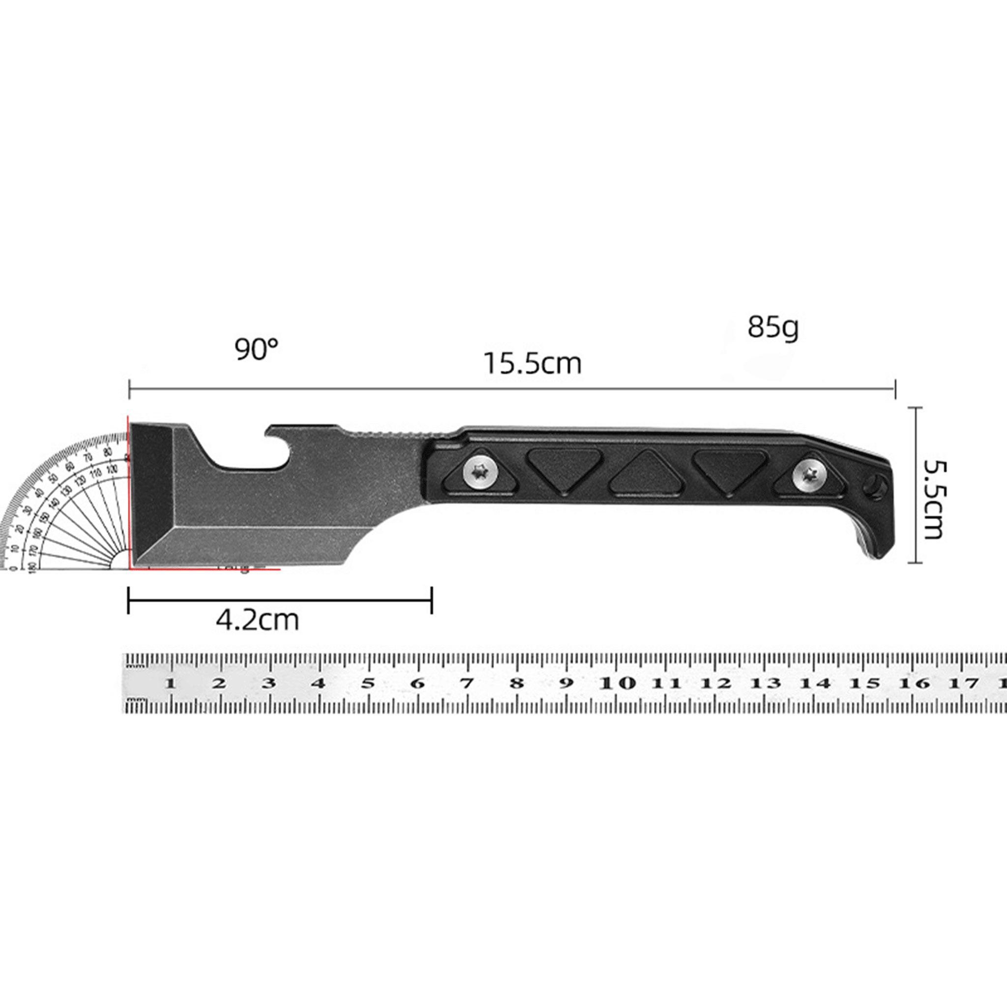 Full Tang Multifunctional EDC Pry Bar Axe with Secure Kydex Sheath, Tactical Survival Tool for Camping Hunting, Outdoor Utility Gear for Men, Durable Camping Tool