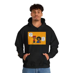 Men's Pullover Hoodie with "Can I Kick It" Graphic, Stylish Long Sleeve Cotton-Polyester Blend Sweatshirt with Kangaroo Pocket