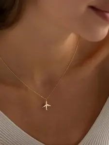 Elegant Airplane Necklace Pendant & Adjustable Chain, Unique Airplane Pendant, Perfect Gift for Travelers & Dreamers, Casual Style Alloy Jewelry for All Seasons