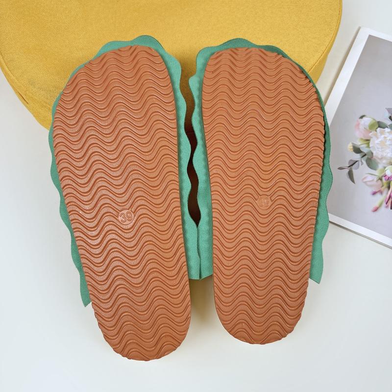 PU upper women's hamburger cowhide suede loafers, leather slippers, cork shoes, platform heels. They have arch support function, are comfortable and fashionable