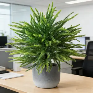 Artificial Pine Sprig with Ground Stake, Waterproof & UV Resistant Faux Evergreen Plants, Yard, Flower Pot, Window Box Filler, Outdoor Decor