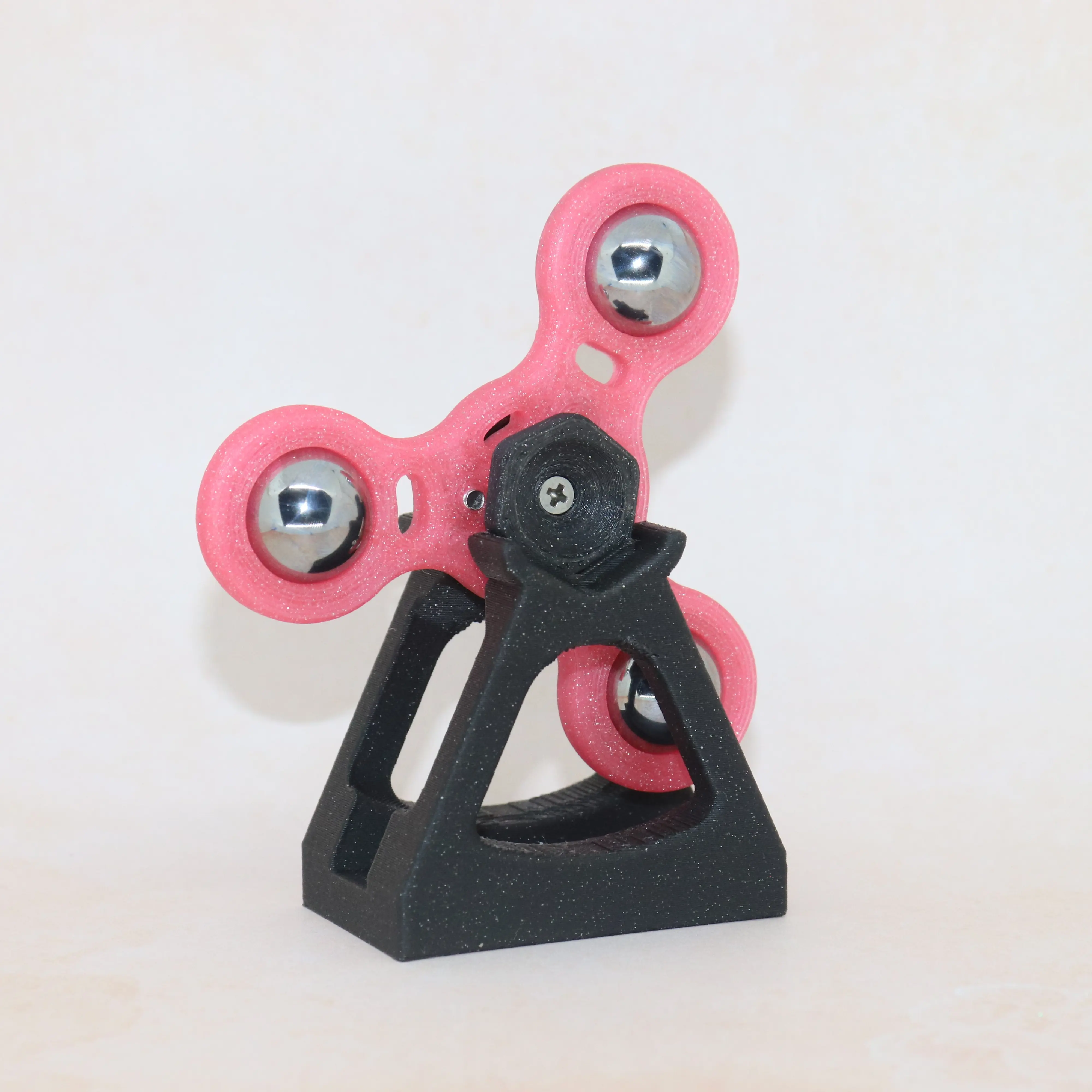 Zen Spinner - Twinkling Pink / Marble Black with Stand