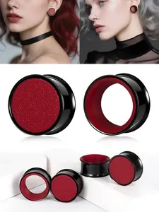 vanku 4pcs/2pcs Round Stainless Steel Ear Tunnel Piercing, Unisex Trendy Hypoallergenic Jewelry, Women Gift, New Arrival