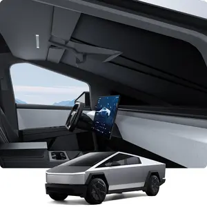 BASENOR Upgrade 2024 2025 Tesla Cybertruck Windshield Sunshade [Nano Ice Crystal Cooling] Folding Front Window Sun Shade Block UV Full Cover [No Gaps] Heat Protection Visor for Cybertruck Accessories