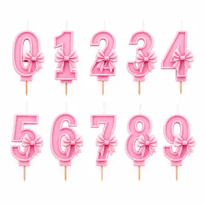 Birthday Number Candle Set (0–9) (10PCS) with Bow