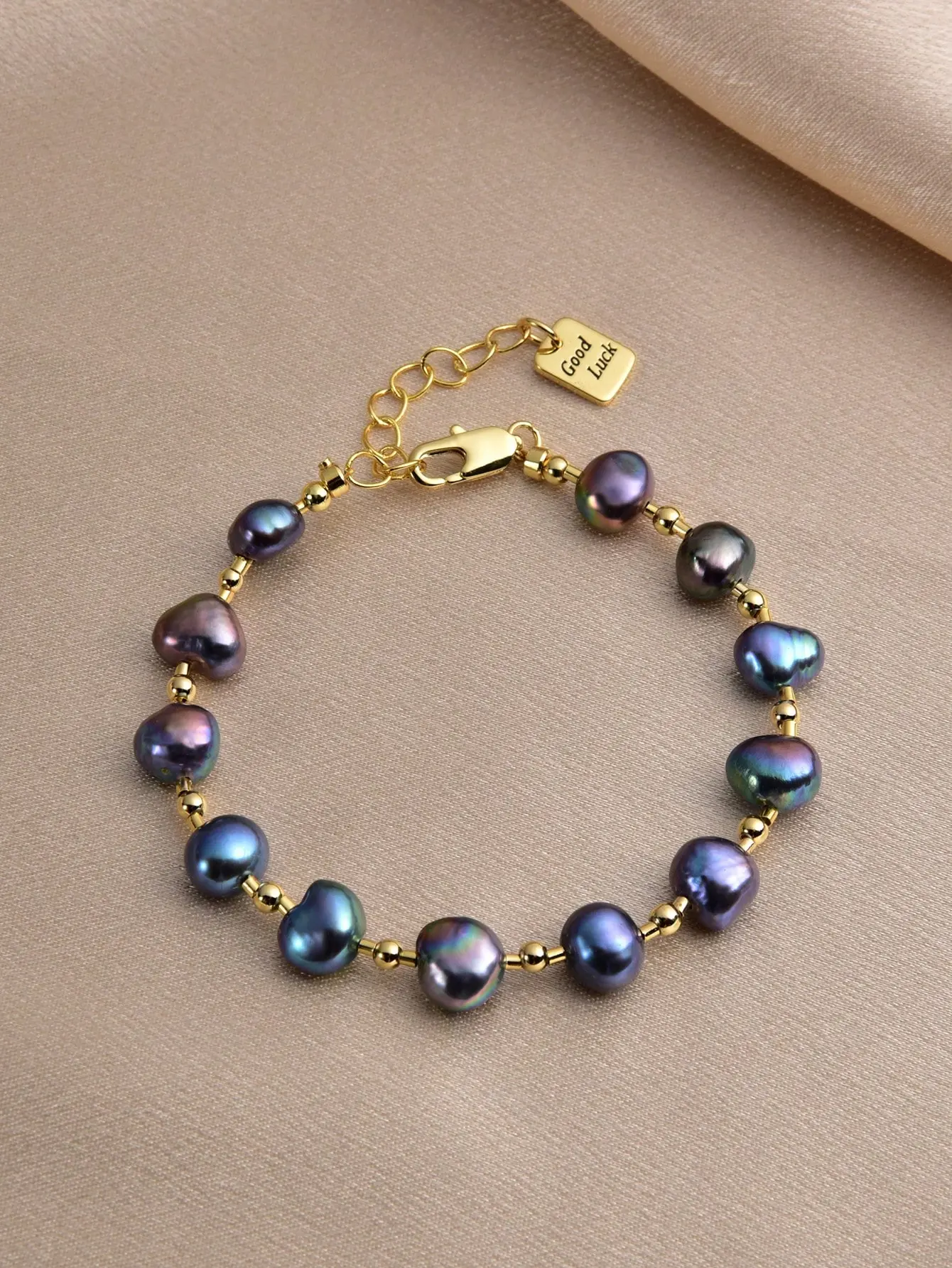1pc 18K Gold Plated Natural Pearl Bracelet, Gift For Mother's Day, Valentine's Day, Birthday, Engagement, Wedding, Bridal