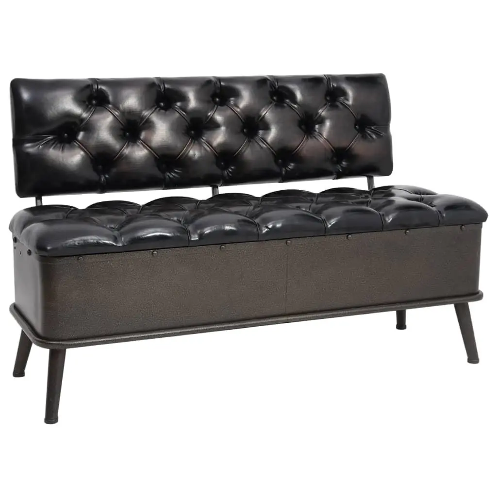 vidaXL Storage Bench Hall Bench with Backrest for Living Room Faux Leather 3015526