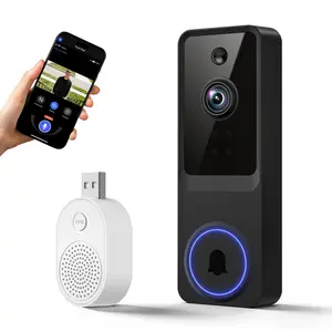 Wireless Smart Doorbell Camera With Free Chime, AI Human Detection, Instant Alert, Live Image, Two- Way Audio, 2.4G WiFi Camera, Security Outdoor Camera, Night Vision, 100% Wire-Free, Cloud Storage, Battery Powered Camera