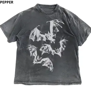 Three Bats Y2k T-Shirt, Vintage 90s Style Bat Shirt, Retro Gothic Shirt,Unisex Grunge 2000s Shirt,Dark Art Horror Top