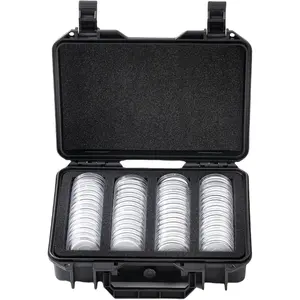 Coin Case Contains 60 Pcs Clear Coin Capsules, up to 40mm Coin Silver Coin(17/20/25/27/30/33/38/40mm)