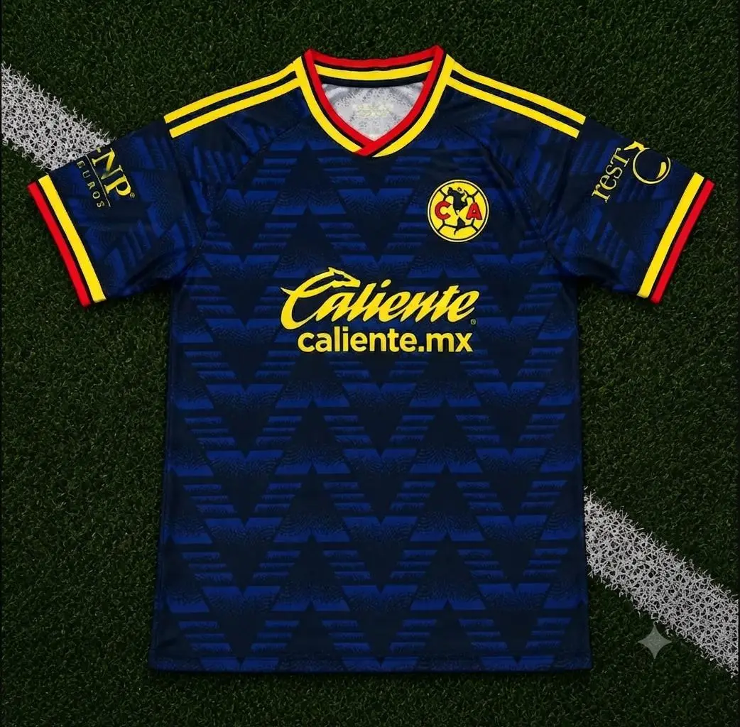 Royal Blue Club America Home Soccer Shirt 26-27, Quick-Dry Short Sleeve Soccer Jersey, Breathable Game Day Sports Top, Liga MX Fan Gear
