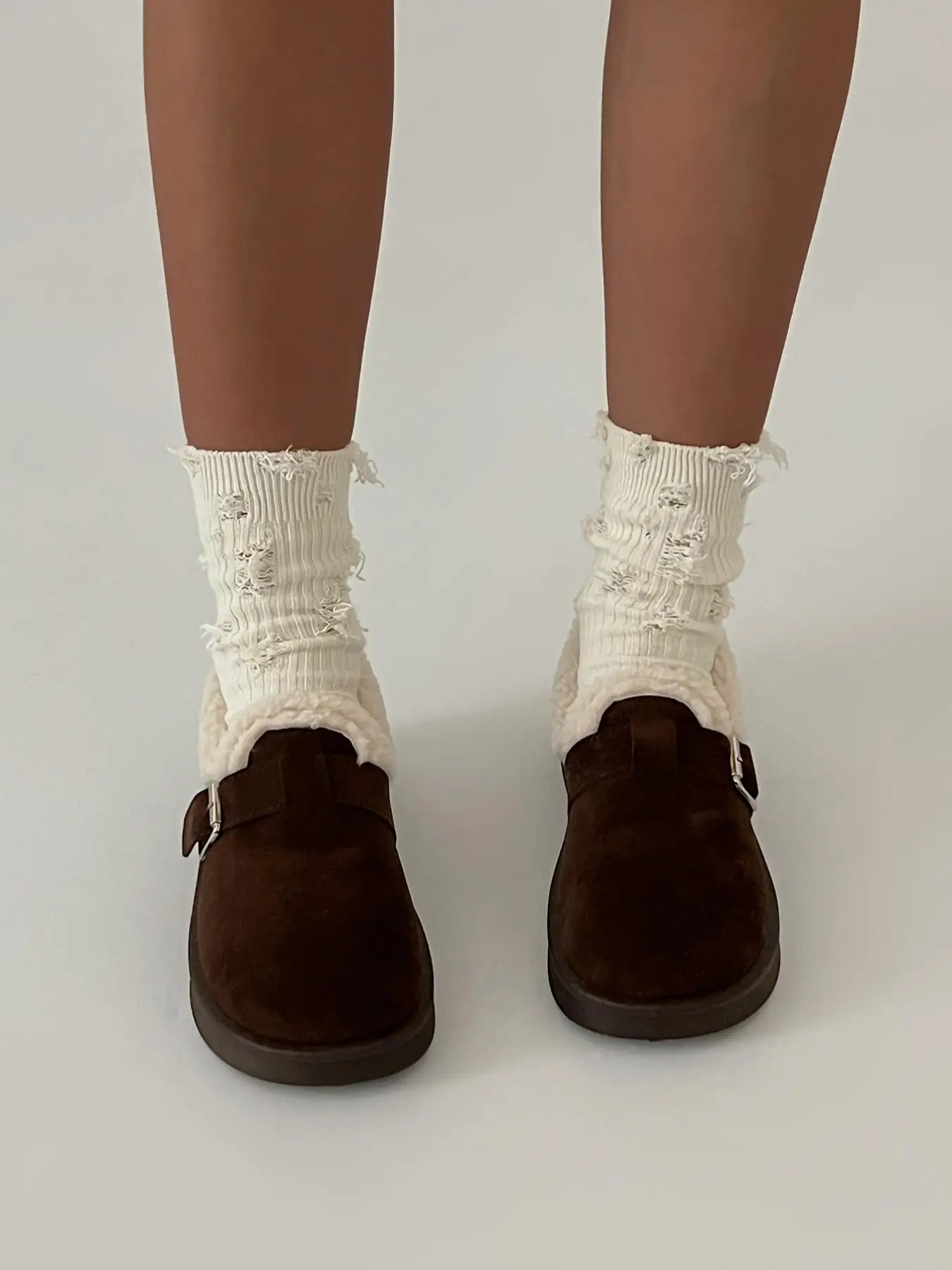 Women's Solid Color Fluffy Trim Thermal Lined Snow Boots, Casual Comfortable Home Slippers, Warm Shoes for Indoor & Outdoor Use for Fall & Winter