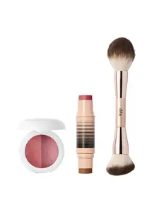 DIBS Beauty Sweet Cheeks Set - Desert Island Duo Cream Blush & Bronzer, Duet Baked Blush, and Duo Brush Face