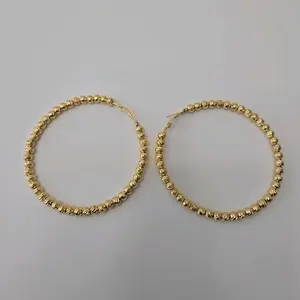 #94.  18K Gold Plated Beaded Hoop Earring