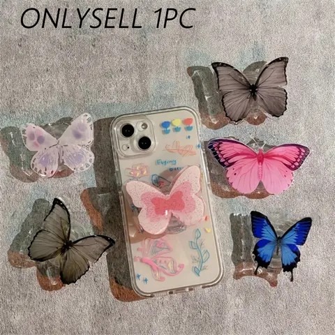 Butterfly Design Phone Holder, 1 Count 360° Rotatable Phone Stand with Handle, Phone Accessories for iPhone & Android Smartphone, Cell Phone Stand, Adjustable Phone Holder, Cellphone Stand, Universal Smartphone Holder, Cell Phone Holders