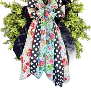 Handmade Boxwood Wreath with Spring Bow