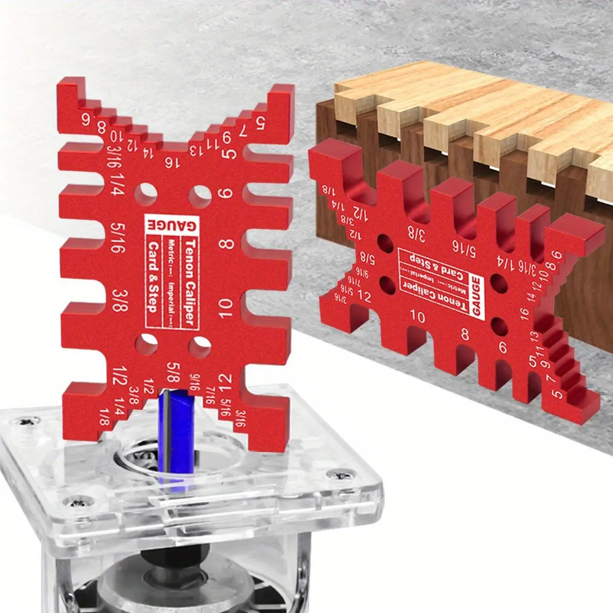 Aluminum Dovetail Jig, Precision Tenon Gaps Gauge, Woodworking Tenon Caliper, Table Saw Depth Gauge, Height Measuring Tools, Hand Measuring Tool, Measuring Instrument