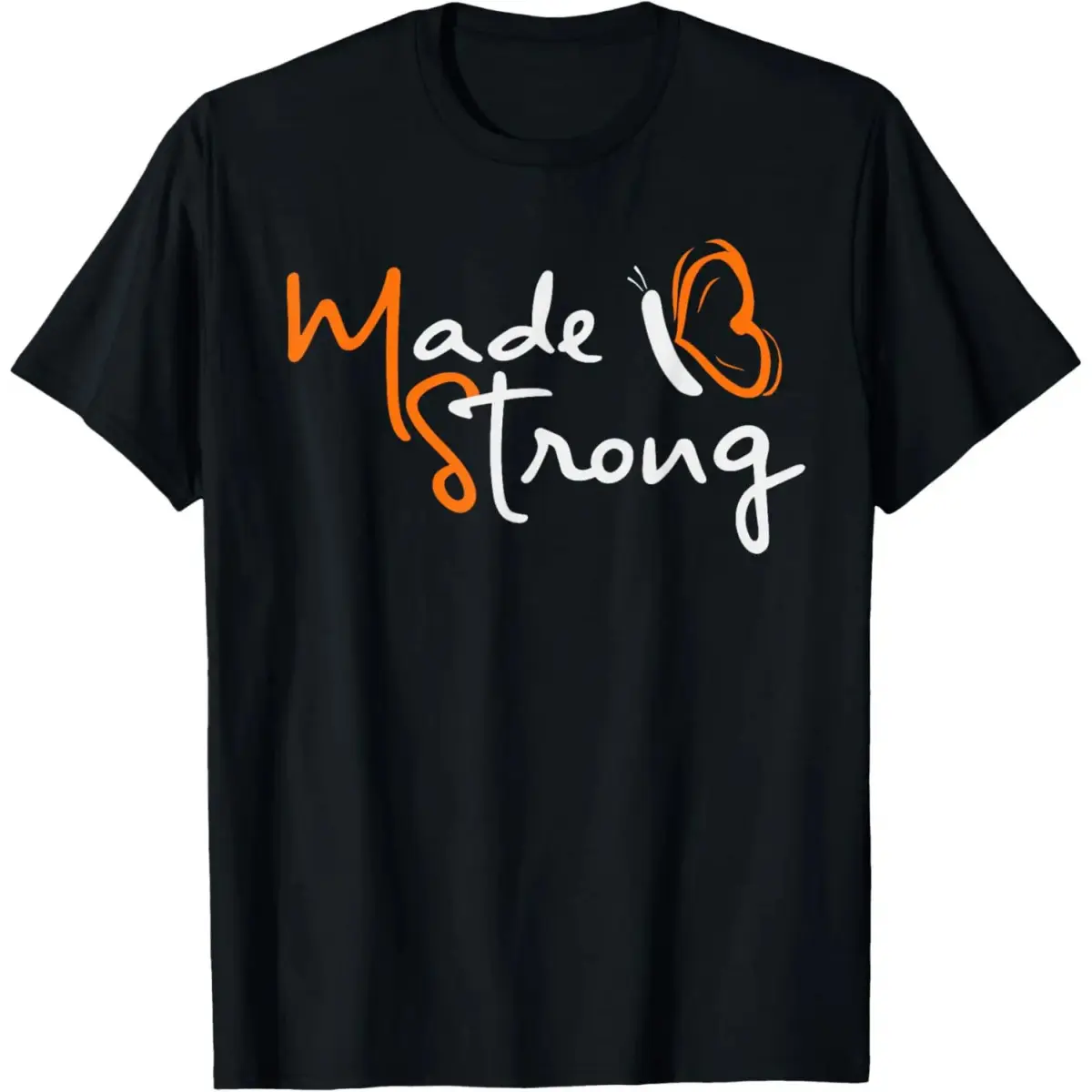 Unisex Multiple Sclerosis Awareness Orange Ribbon Butterfly Shirt T-Shirt Men's and women's T-shirts