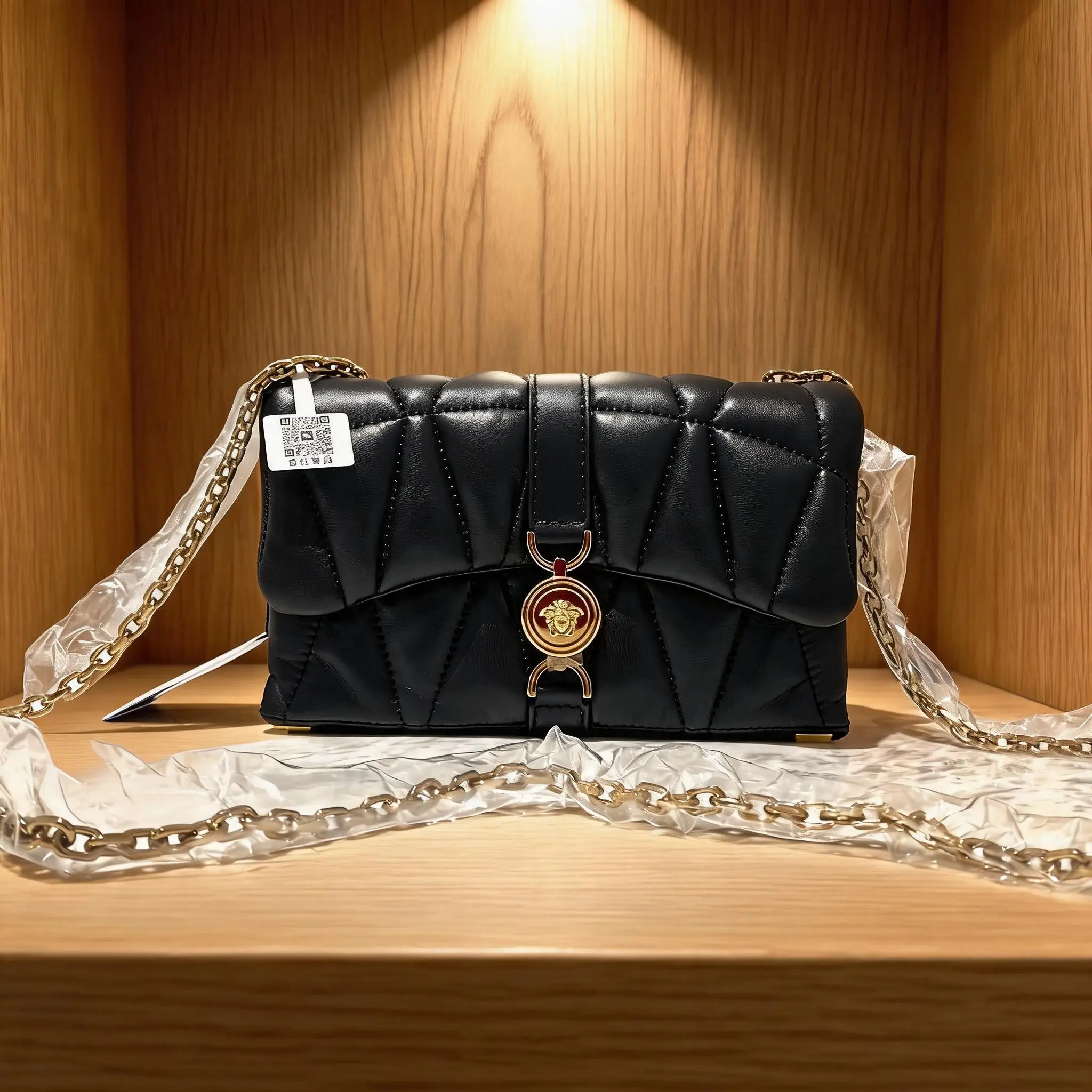 Pre-owned VERSACE Lambskin Shoulder Bag I0711053654