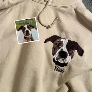 Personalized Embroidered Pet Shirt | Pet Photo Hoodie | Embroidered Pet Photo Sweatshirt, Unisex, Trending  N