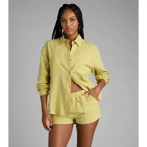 Summer Mode Button-Down Cotton Top Summer Mode Button-Down Cotton Top