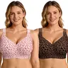 OEAK 2PCS Jelly Bras Push Up No Underwire Full Coverage Plus Bras Comfort Supportive