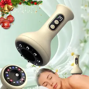 9-Level Adjustable Smart Vacuum Cupping & Gua Sha Massager, Smart Cupping Machine, Heated Base, Portable Relaxing Massage Tool for Home Travel Use, Light Yellow fidgettoys squishy